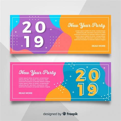 Download New Year 2019 Party Banners for free | Banner design inspiration, Web banner design ...