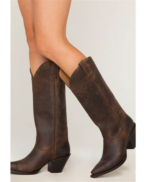 Shyanne Women's 15" Brown Cowgirl Boots - Snip Toe - Country Outfitter