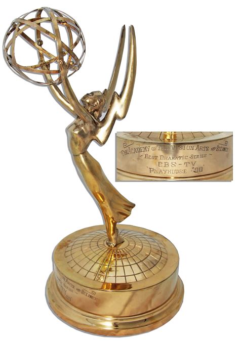 Lot Detail - Emmy Award Trophy Won by CBS in 1957 -- For Their Groundbreaking 90-Minute Live ...