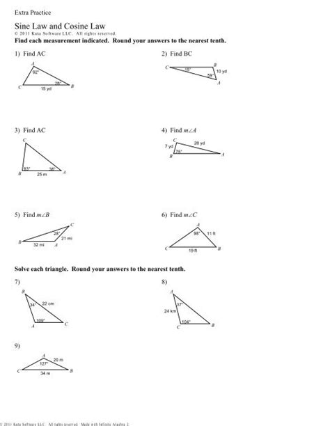 Law Of Cosines Worksheet - Proworksheet.my.id