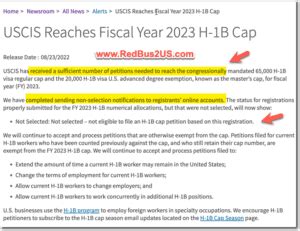 H1B Second Lottery 2023 News: NO Lottery(USCIS Official) - RedBus2US