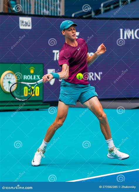 Jannik Sinner of Italy in Action during Quarter-final Match Against ...