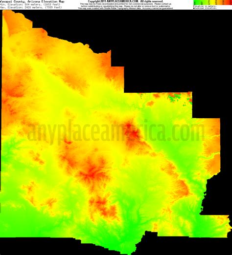 Free Yavapai County, Arizona Topo Maps & Elevations