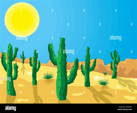 vector cactus in desert Stock Vector Image & Art - Alamy