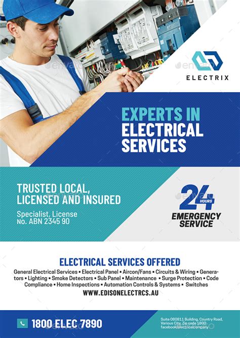 Electrician and Electrical Company Flyer | Company banner, Electrician, Company portfolio