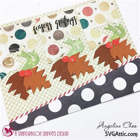 SVG Attic Blog: Christmas Pinecone and Holly cards with Angeline