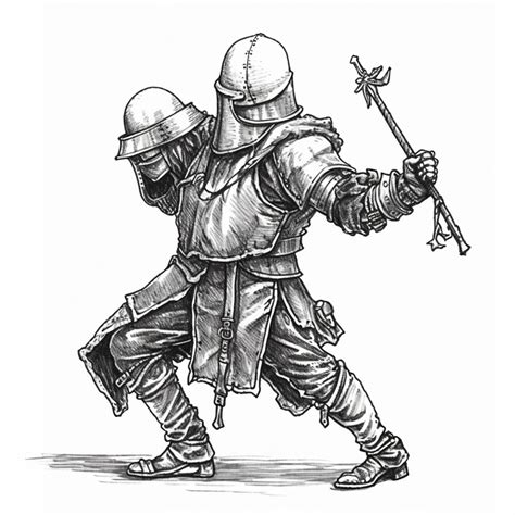 Premium AI Image | a drawing of a knight with a sword and a sword.