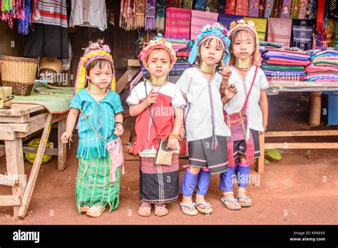 Kayan tribe, Kayan Children in Kayan village, Kayah State, Myanmar, Oct-2017 Stock Photo - Alamy