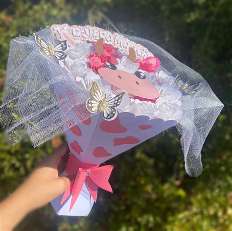 Cow Bouquet Paper Flower Bouquet Anniversary Gift Ramo - Etsy