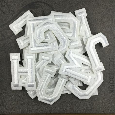 white letters patch iron on letters embroidered patch iron on