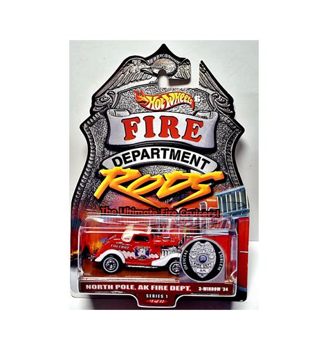 Hot Wheels Fire Rods - North Pole AK Fire Dept - 34 Ford 3 Window Coupe - Global Diecast Direct