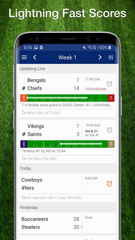 Football NFL Live Scores, Stats, Schedules & Draft for Android - APK ...