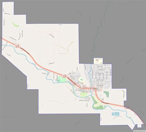 Map of Dubois town, Wyoming - Thong Thai Real