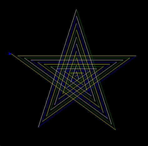 Draw Star Pattern using Python Turtle || Source code of STAR drawing ...