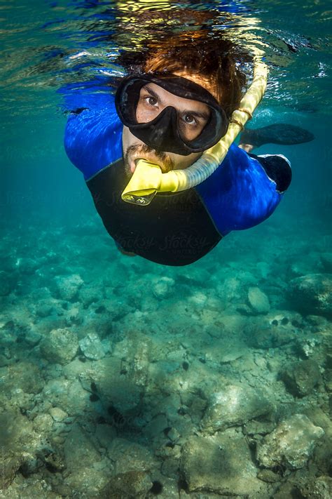 "Man Snorkeling Mediterranean Sea" by Stocksy Contributor "Jovana ...