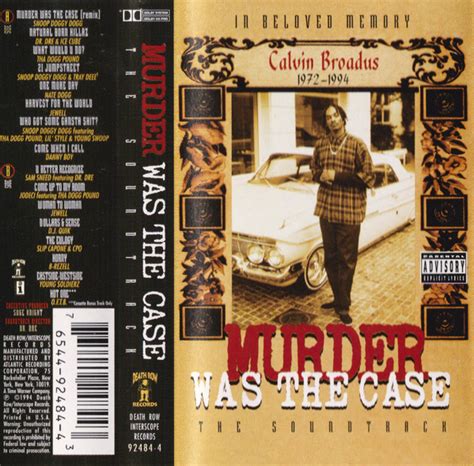 Murder Was The Case (The Soundtrack) – Cassette (Compilation), 1994 [r2477045] | Discogs