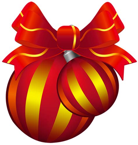 Two Transparent Red and Yellow Christmas Ball PNG Clipart | Рождественские цветы, Рождественские ...