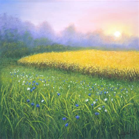 Sunrise Landscape Original Oil Painting Meadow Landscape - Etsy