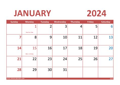 Download January 2024 Desk Calendar Printable A4 Horizontal J4291