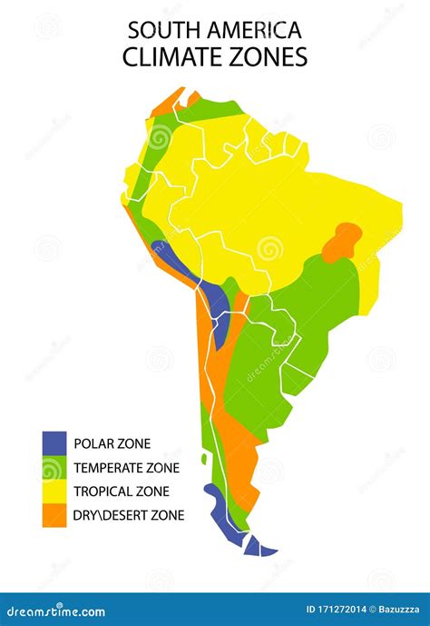 South America Climate Zones Map, Vector Geographic Infographics Stock Vector - Illustration of ...