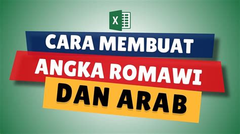 Rumus Angka Romawi dan Angka Arab 1-4000 di Microsoft Excel - YouTube