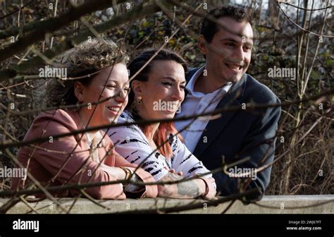 Sarah Schlitz, Charline Van Snick and Samuel Cogolati pose for the ...