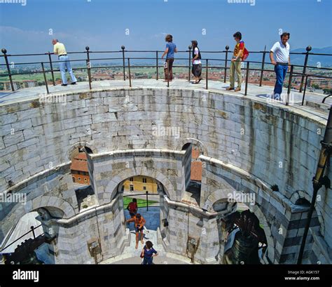 The top of the Leaning Tower of Pisa Italy Stock Photo - Alamy