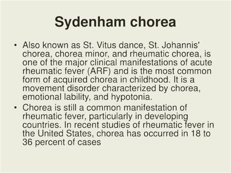 What is Sydenham Chorea? - PT Master Guide