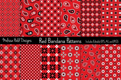 Seamless Red Bandana Patterns | Red bandana, Pattern, Bandana