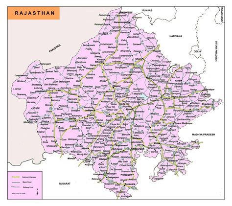 Road Map Of Rajasthan