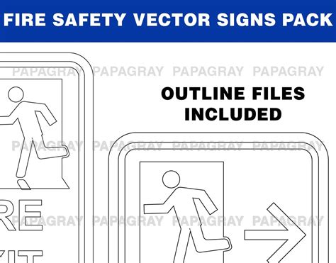 Fire Safety Signs Vector Pack 9 Designs Digital Download - Etsy