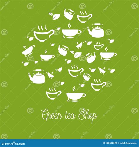 Green tea logo stock illustration. Illustration of shop - 122592028