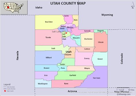 Utah County Map FREE! Check the list of 29 Counties in Utah and their ...