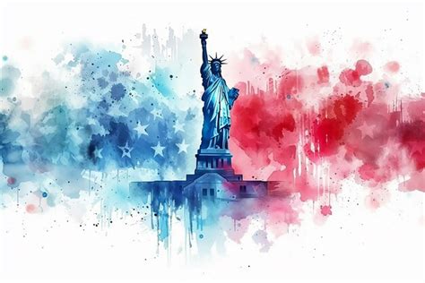 Premium Photo | Statue of Liberty USA watercolor illustration