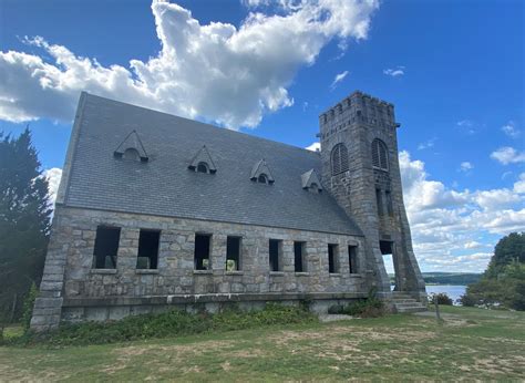 The Old Stone Church, in Wachusett Reservoir, is great MA attraction for taking photos ...