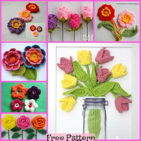 8 Pretty Crochet Flower Bouquets - Free Patterns - DIY 4 EVER