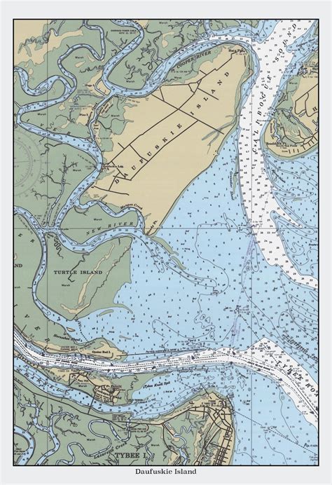 Daufuskie Island Map South Carolina Chart 1990 Nautical - Etsy