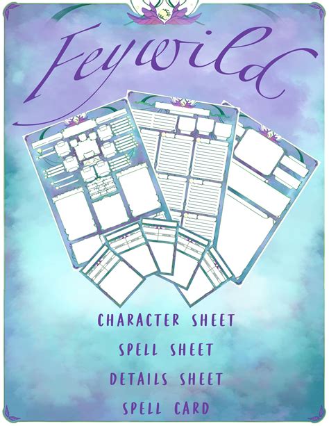 [Art] Feywild Character Sheets on sale now! : r/DnD