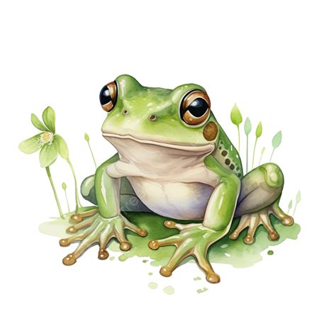 Watercolor Frog Cute Clip Art, Frog, Watercolor, Animal PNG Transparent ...