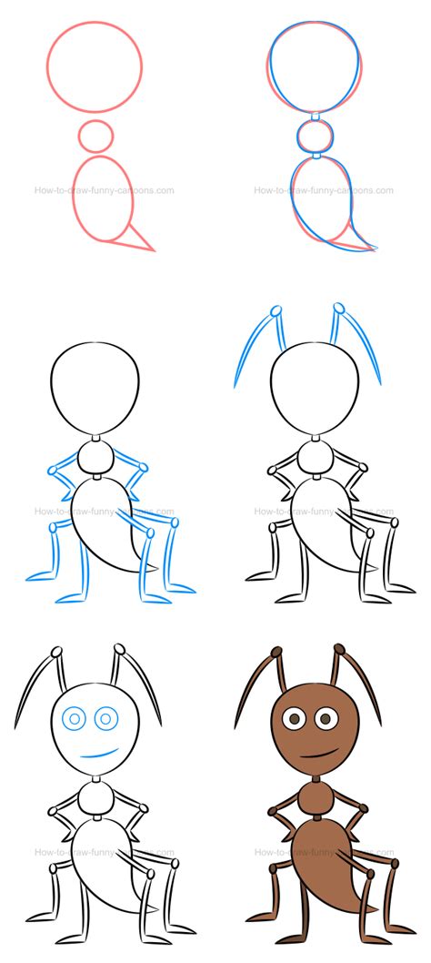 How To Draw An Illustration Of An Ant Using A Fun Posture | Ant art ...