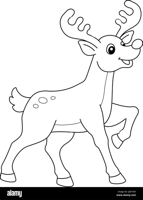 Christmas Reindeer Isolated Coloring Page for Kids Stock Vector Image & Art - Alamy