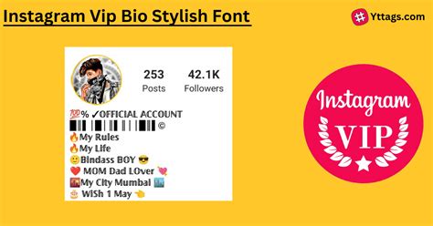 299+ BEST Instagram Vip Bio Stylish Font (2024) - Yttags