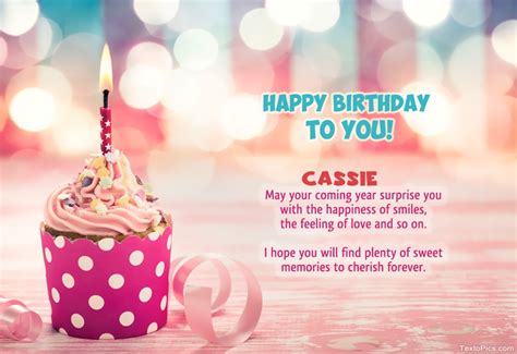 Wishes Cassie for Happy Birthday.