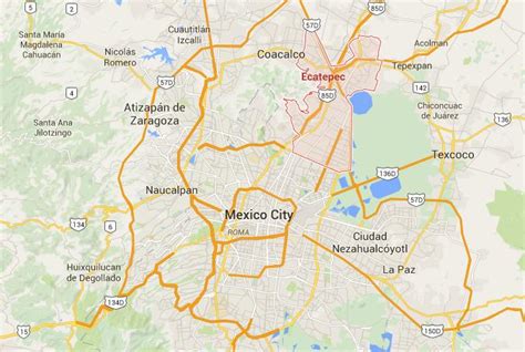 Where is Ecatepec on map of Mexico City