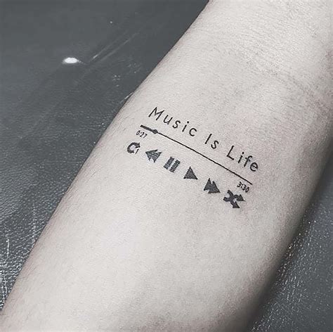 Minimalist Music Temporary Tattoo Sticker Idea Music is Life | Etsy