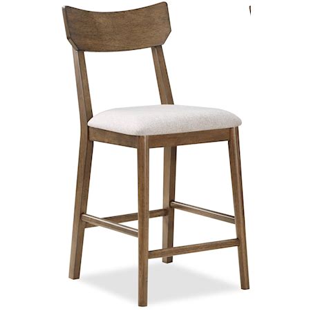 Crown Mark Weldon 2714S-24 Mid-Century Modern Counter-Height Dining Stool with Upholstered Seat ...