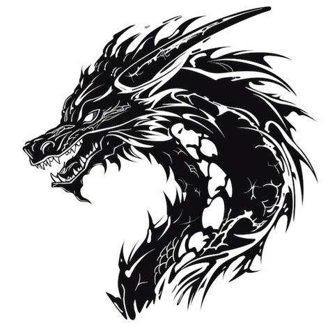 Premium AI Image | A silhouette dragon head with a large open mouth