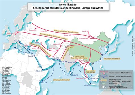 New Silk Road: 6 economic corridors connecting 3 continents | Silk road, Continents, Road