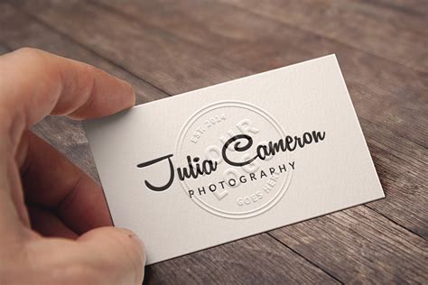 Embossed Business Card MockUp | GraphicBurger