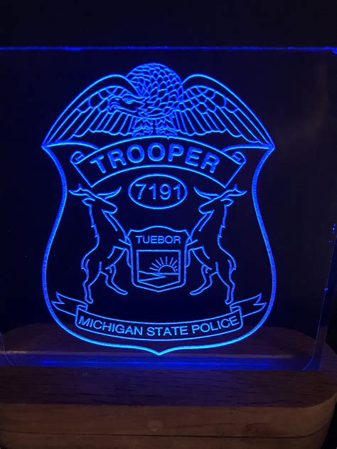 Michigan State Police Badge Acrylic Lighted Plaque Police - Etsy